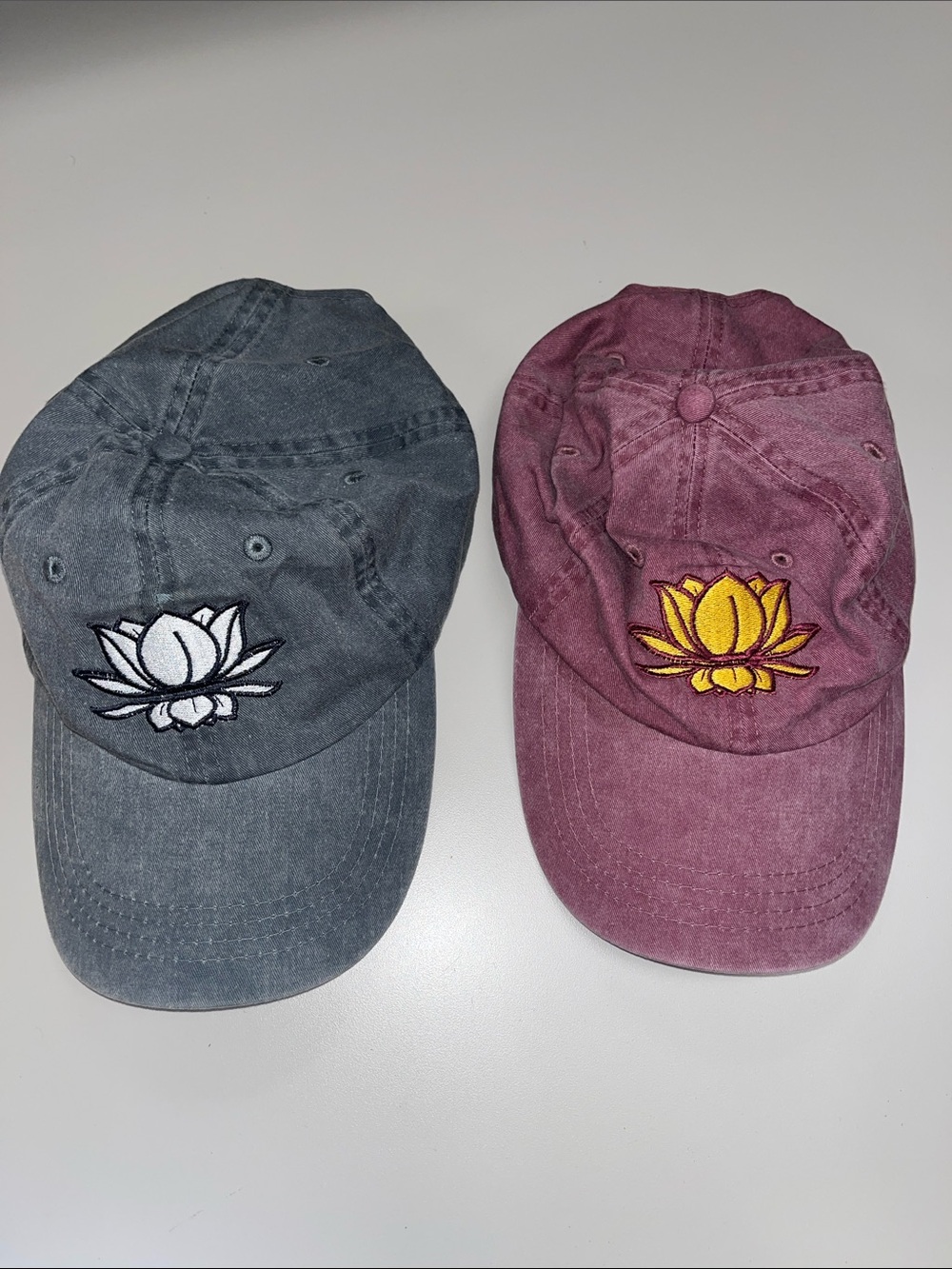 Port and Company Lotus Baseball Caps - Gray & Maroon